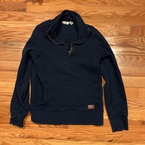 XS Navy Quilted LL Bean Pullover